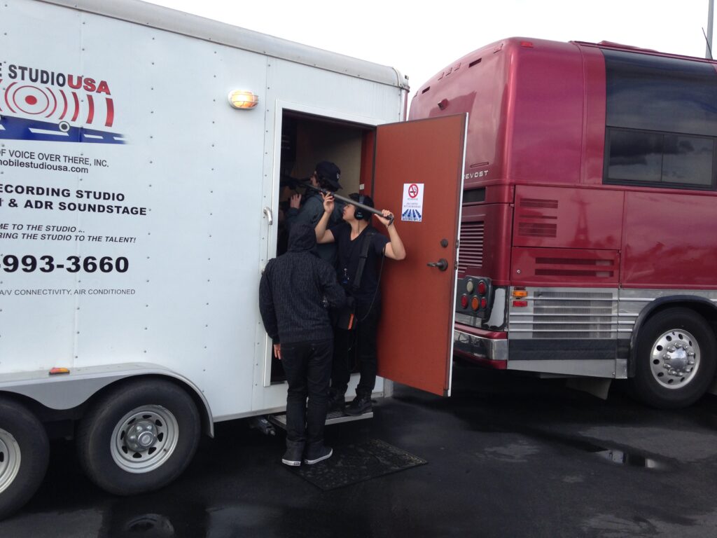 Mobile studio leaving Anaheim. Pentatonix Tour 2015