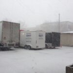 Mobile studio in Utah in snow