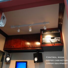Inside control room ceiling shot showing patchbay